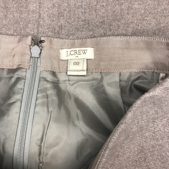 J. Crew Double Notch Wool Blend Mini Skirt in Oatmeal Size 00 - Picture 6 of 7